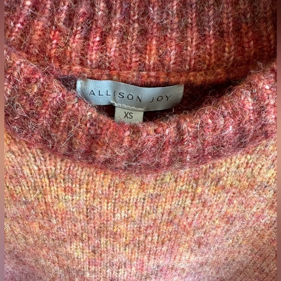 Alison Joy Kayla Puff Sleeve Pullover sweater pink orange ombré size XS - Picture 2 of 14